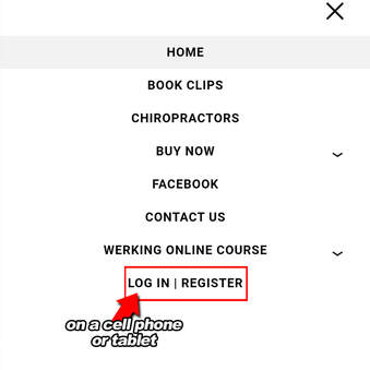 Screenshot showing how to login on a cell phone